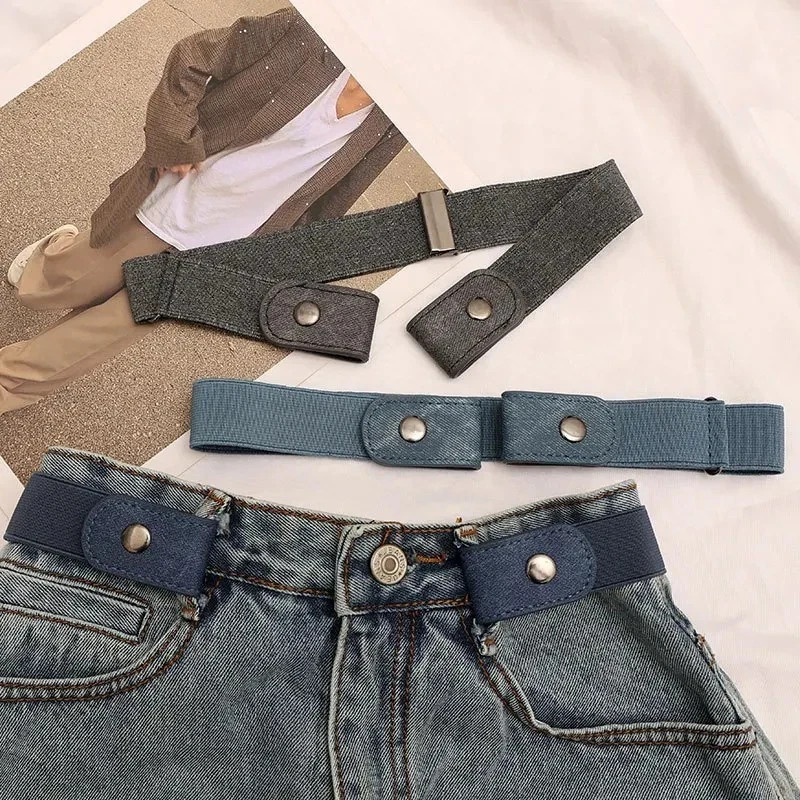 Men Women Buckle-free Elastic Invisible Waist Belt for Jeans No Bulge Hassle