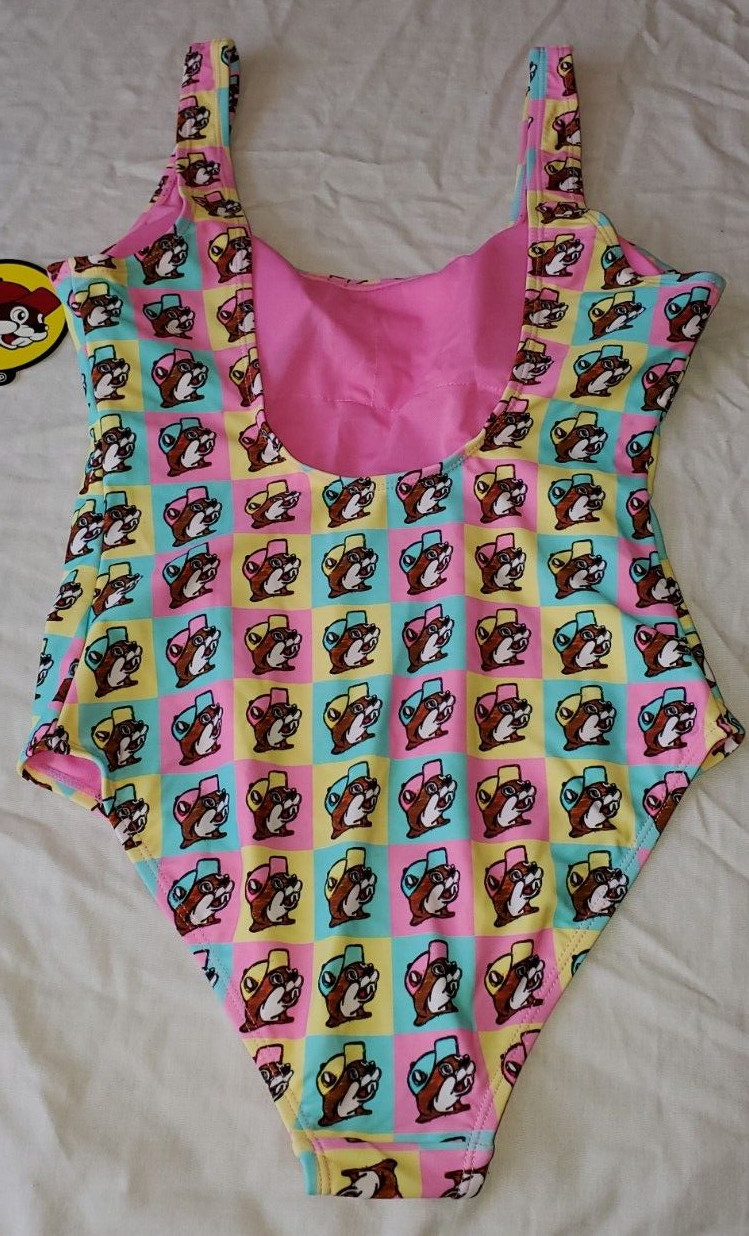 BUC-EE’S Women’s 1 Piece Swim Suit X-LARGE Buc-ee Beaver All Over Print NEW