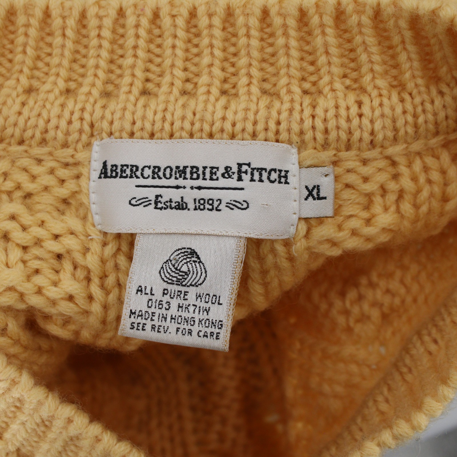 Vintage Abercrombie & fitch Sweater Mens XL heavy fisherman tweed cable knit