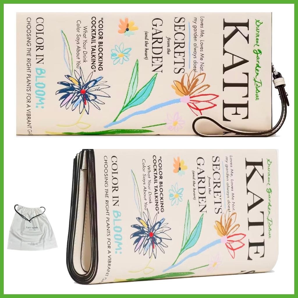 KATE SPADE SPRING GARDEN SECRETS MAGAZINE CLUTCH W/ DUSTBAG NWT $399
