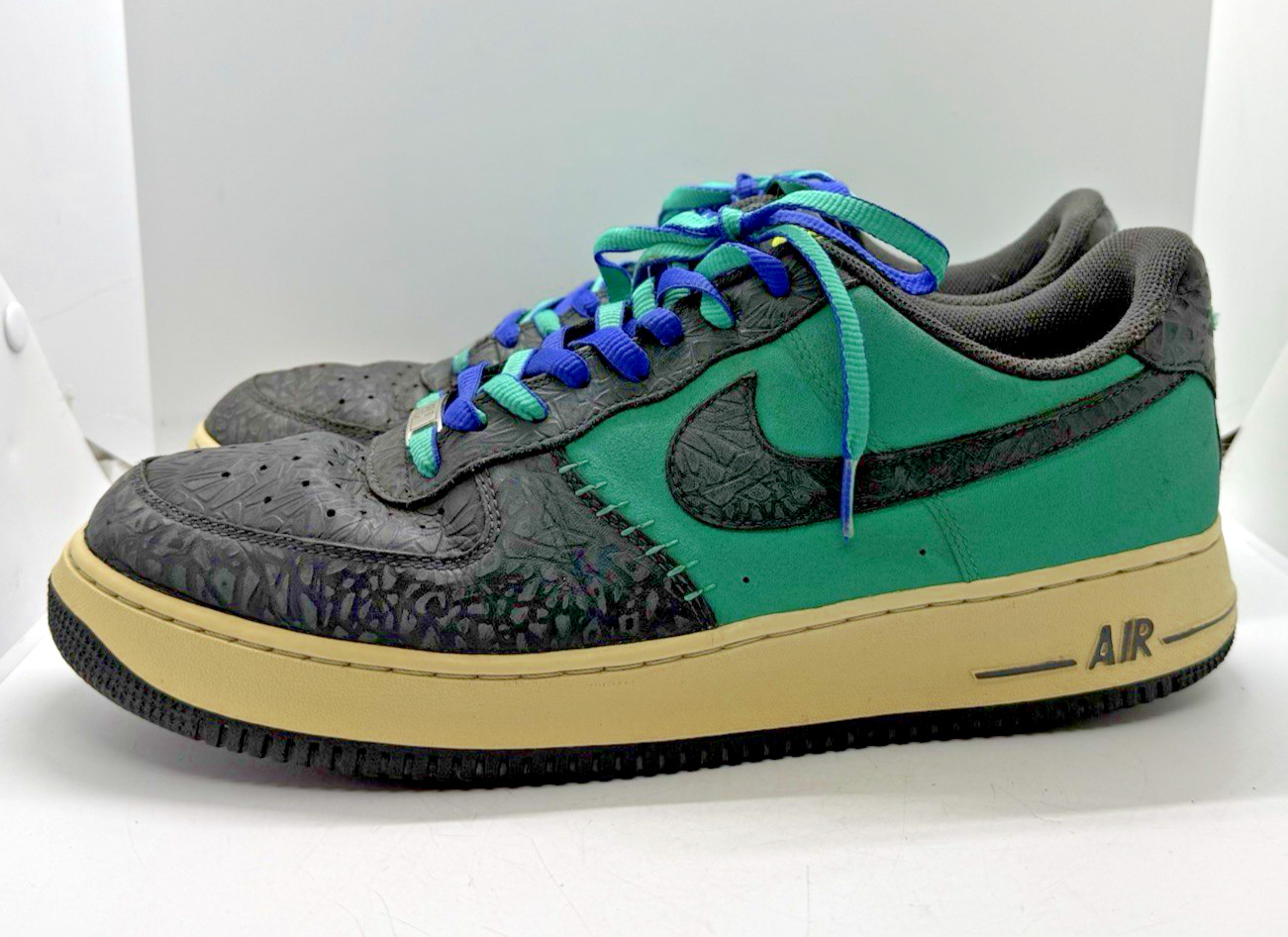Nike Air Force 1 Low Sneakers Godzilla Green/Goblin Atomic Teal Sz 13 488298-304