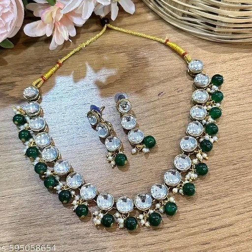 Indian Bollywood Gold Plated Kundan Choker Bridal Necklace Earrings Jewelry Set