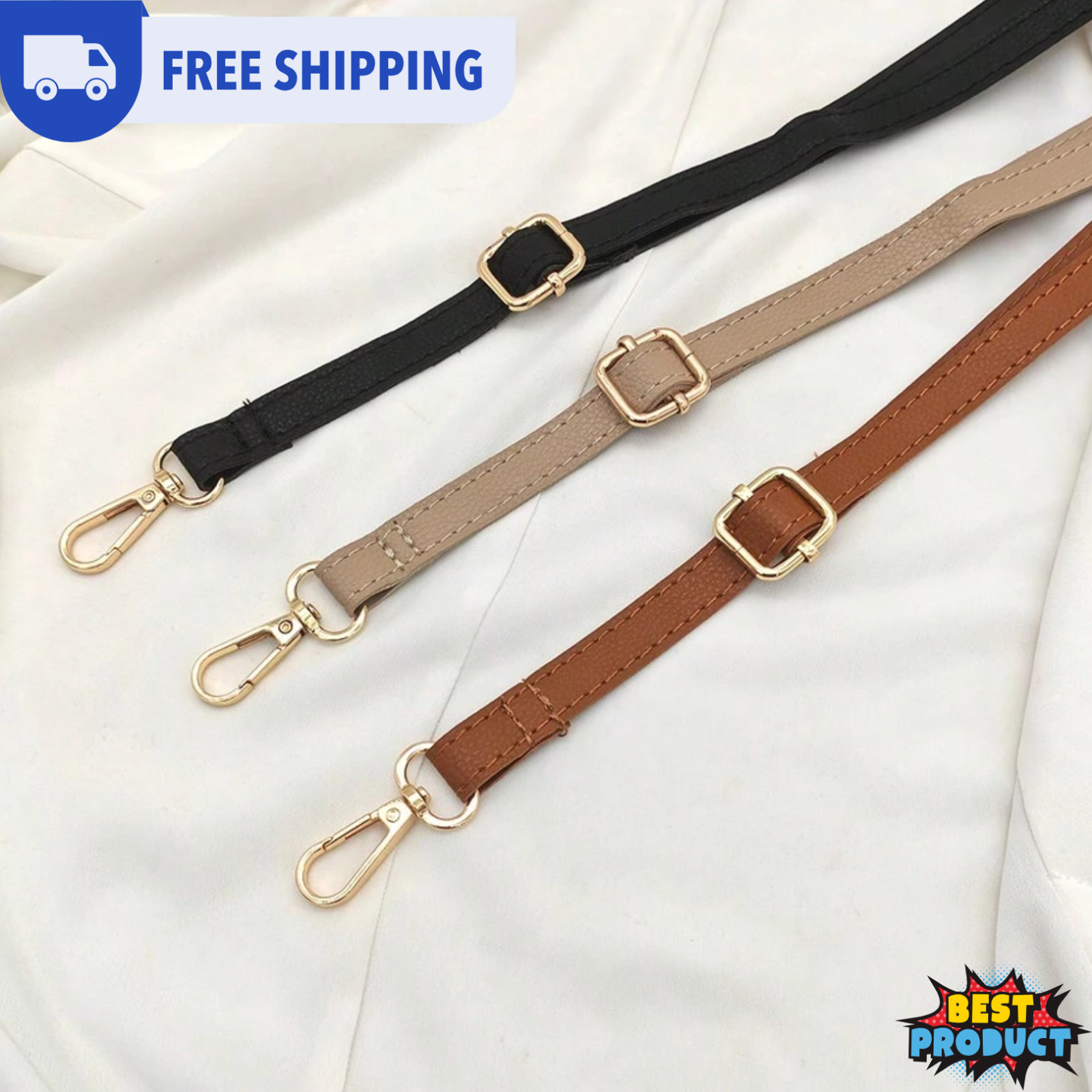 Adjustable Long Leather Crossbody Shoulder Bag Strap Handbag Belt Replacement x1
