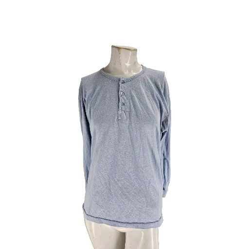 Race Brand Goldstar Men’s Shirt 44 Light Blue Vintage 1960s Henley Sanforized