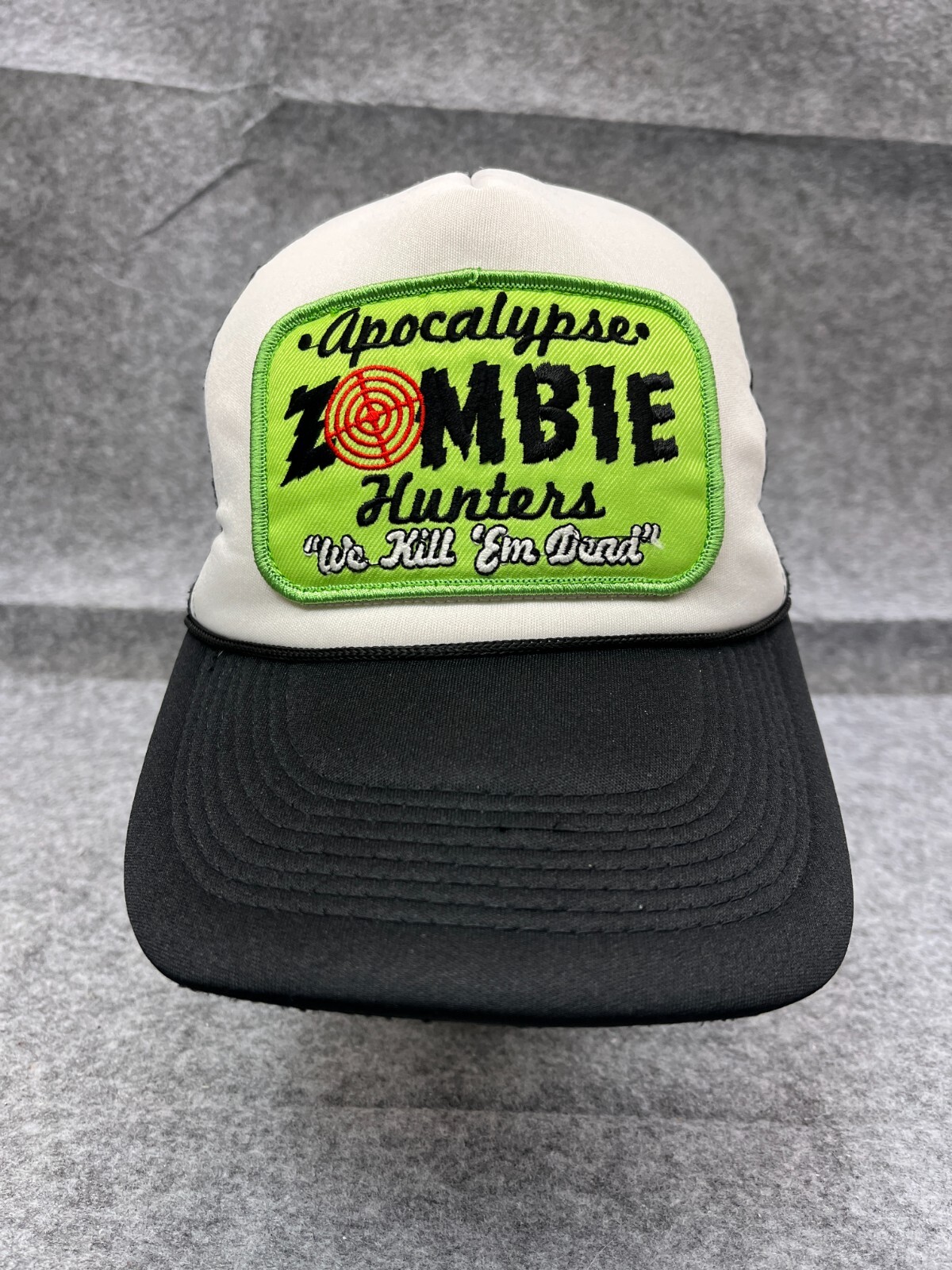 Apocalypse Zombie Hunters Hat Cap Snap Back Adult Black Trucker Poly Nylon