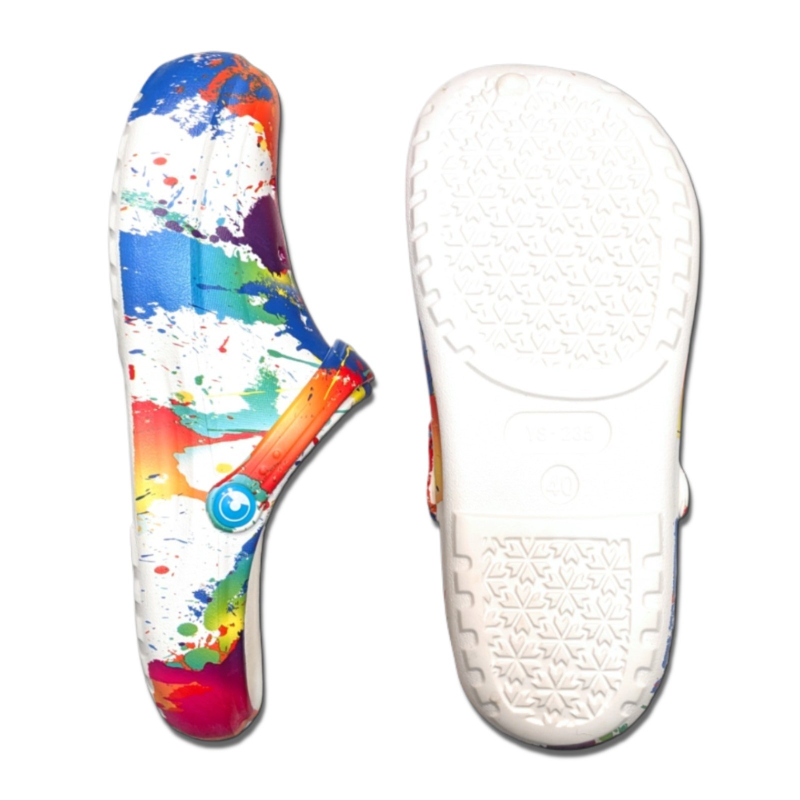ADULT COLOR BOMB CLOGS – Craytown Brand, New In Box, Paint Splat (W8-12, M6-10)