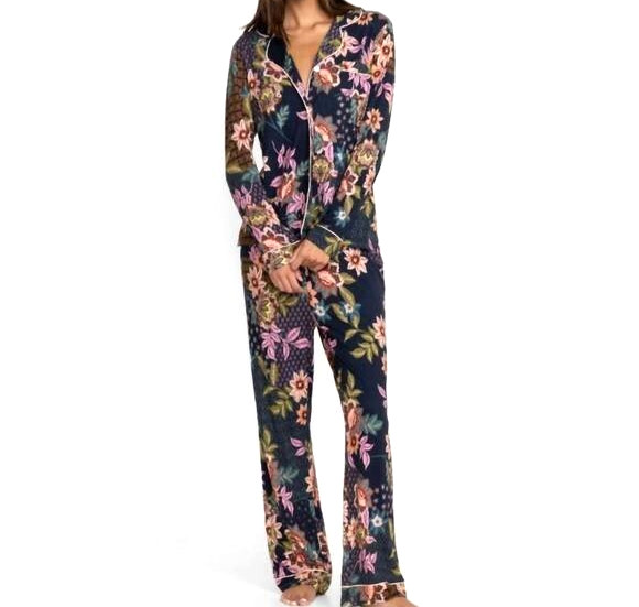 Johnny Was Delfino Long Pajama Set Multi Floral XS;NWT