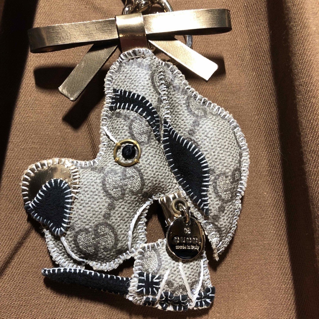 Gucci Auth Guccoli Great Dane Ulisse Dog Charm Key Ring Leather 18 cm 7.1″ Used