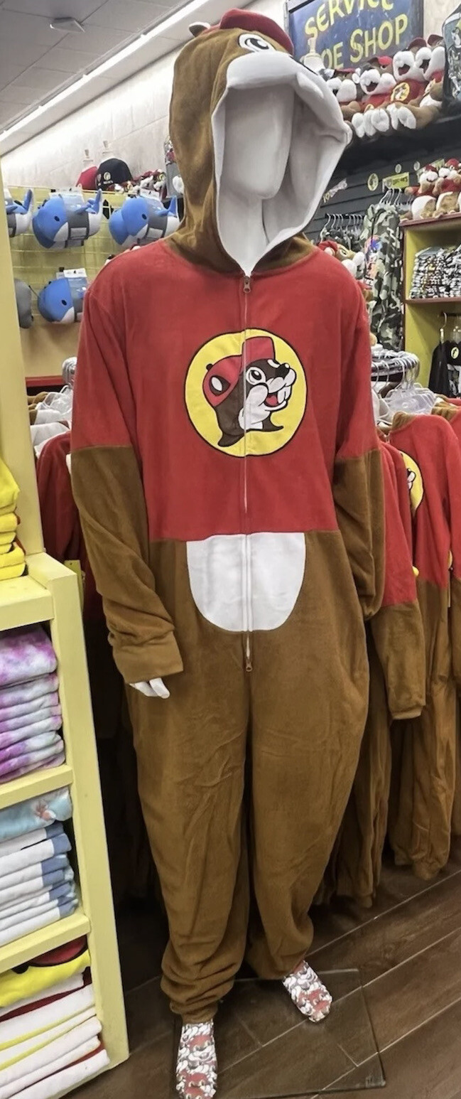 Buc-ee’s Beaver Mascot Buc Union Body Suit Costume Pajamas Youth XS / S NWT