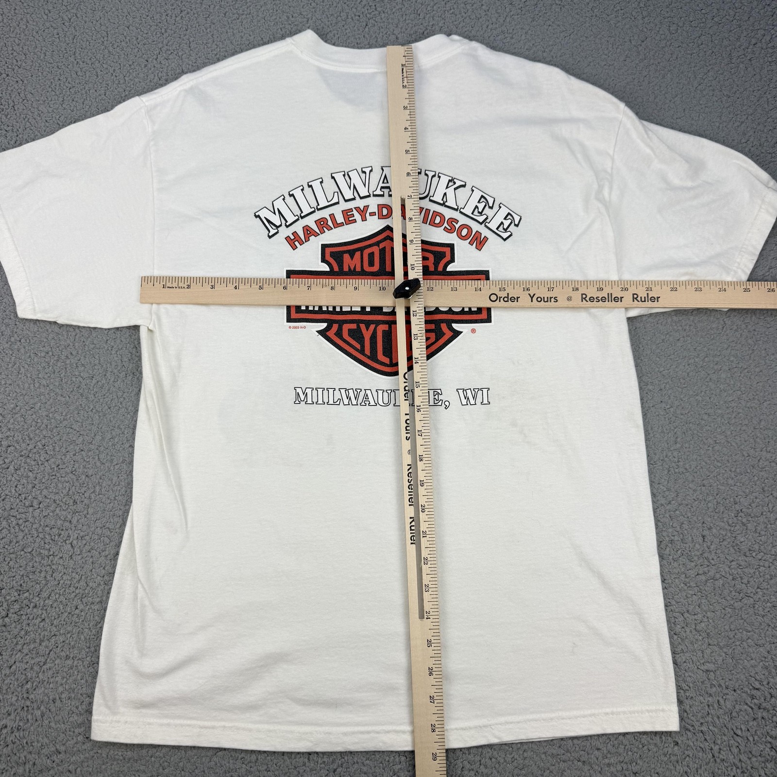 Vintage Harley-Davidson Shirt Mens Large White Milwaukee 100 Years 1903-2003
