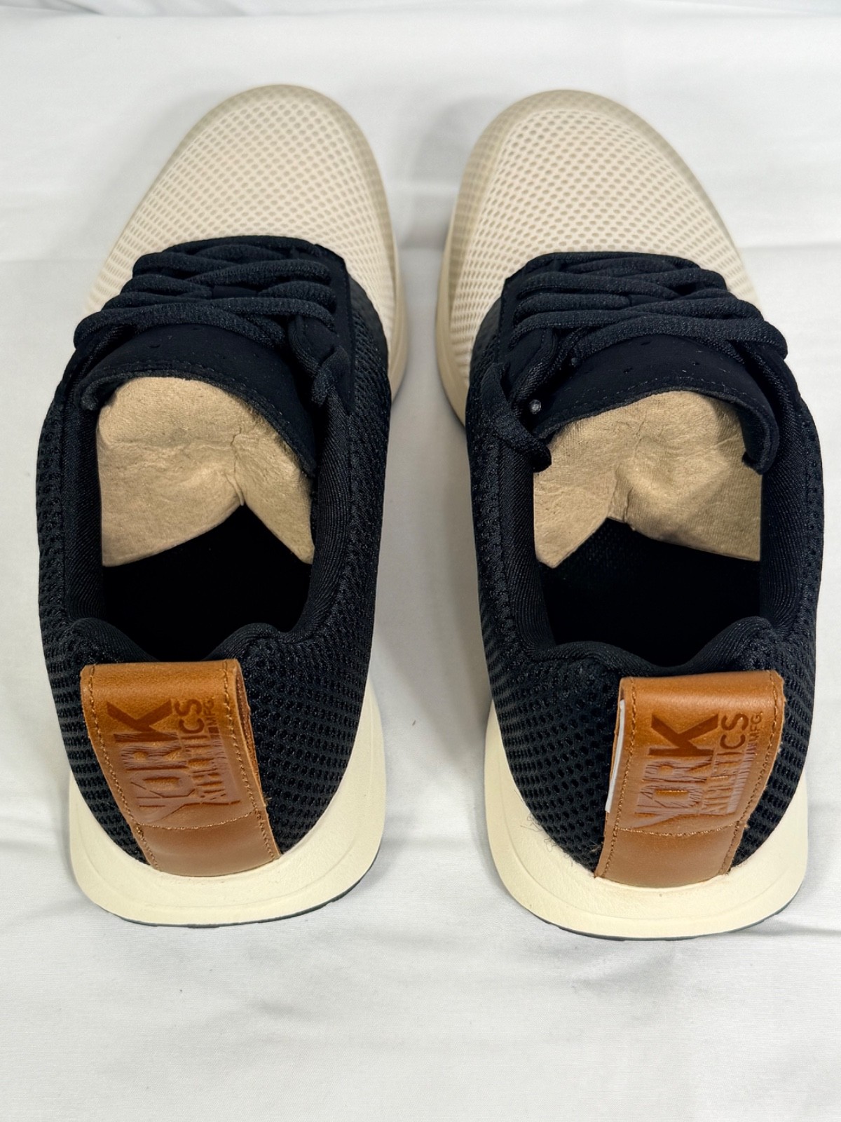 York Athletics The Henry Air Mesh Shoes Black Cream Size Men’s 8 Women’s 9.5 NEW