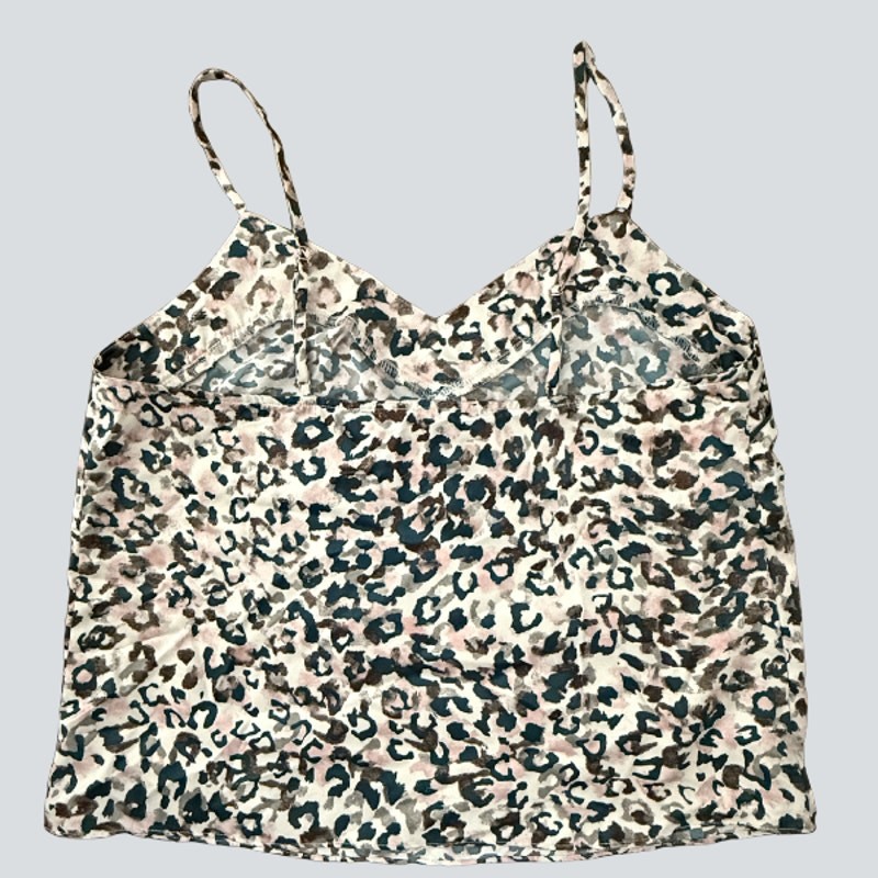 Midnight Bakery Leopard Print Cami Spaghetti Strap V-Neck Top Size Medium