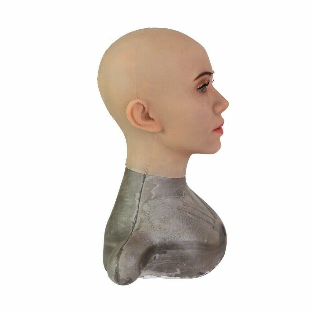 Dokier Realistic Silicone Female Mask Full Head Face Masks Cosplay Crossdresser