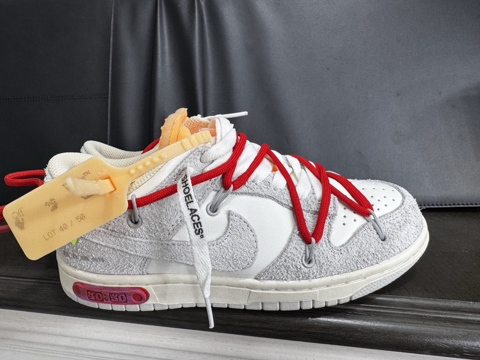 Nike Dunk Low Off-White Lot 15 of 50 White Gray Red DJ0950-101