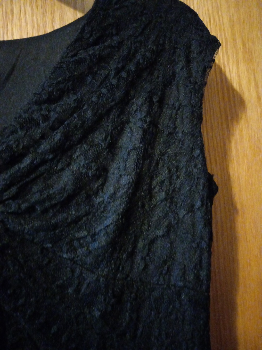 Womens Evan Picone Sleeveles Black Lace Dress Size 8 90% Nylon 10% Spandex Vneck