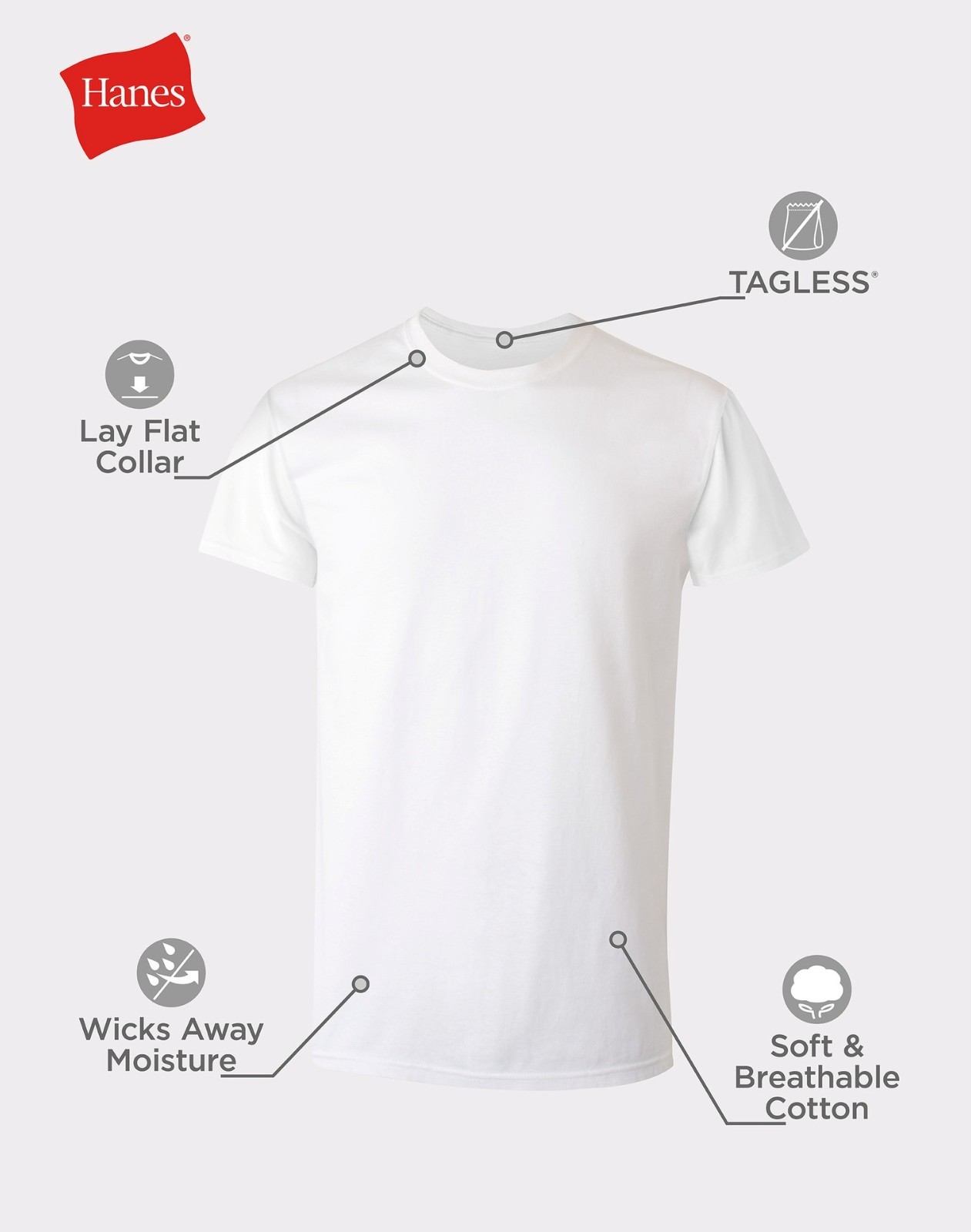 White T-Shirt Undershirts, 10-Pack, Best Cotton Undershirts, Stay-Tucked T-Shirt