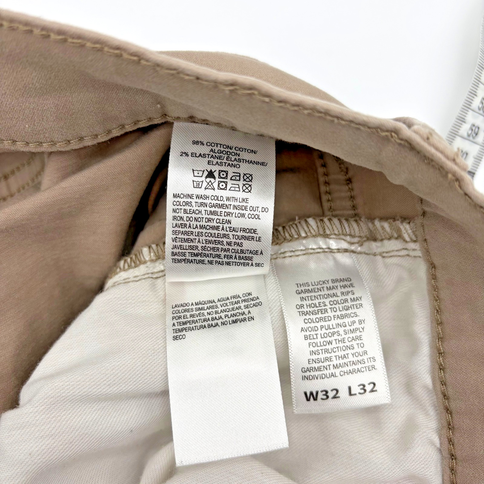 Lucky Brand 223 Men’s 32×31 (Tag 32×32) Straight Leg Stretch Tan Pants