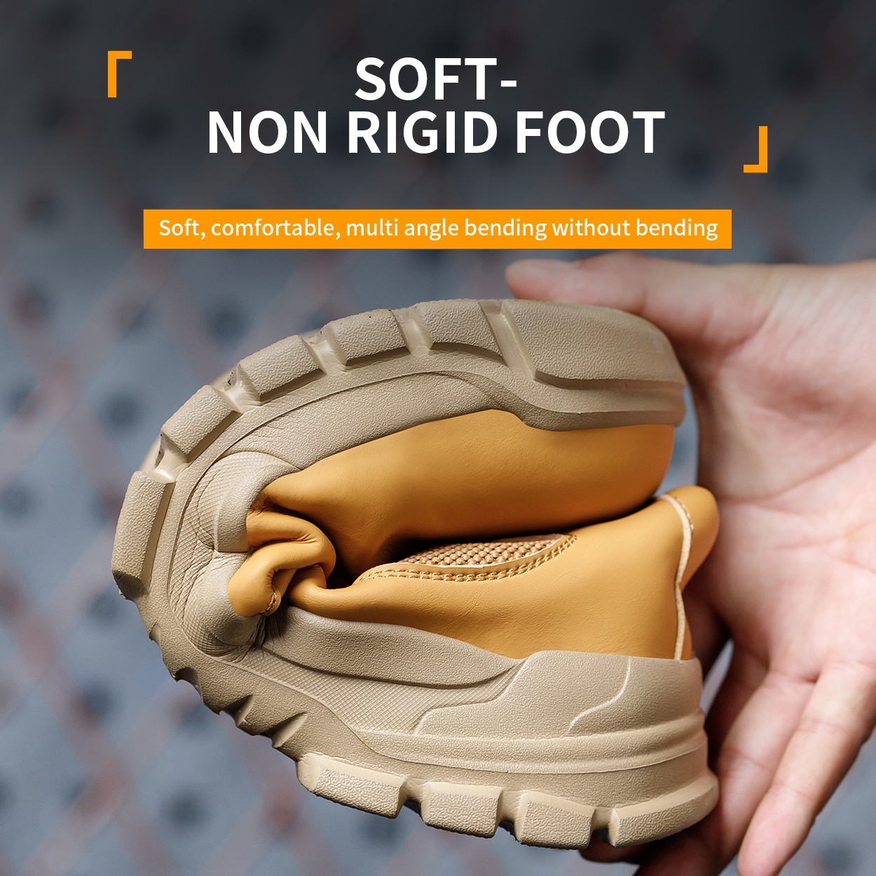 Waterproof Work Boots for Men Slip-on Steel Toe Shoes Safety footwear Anti-slip