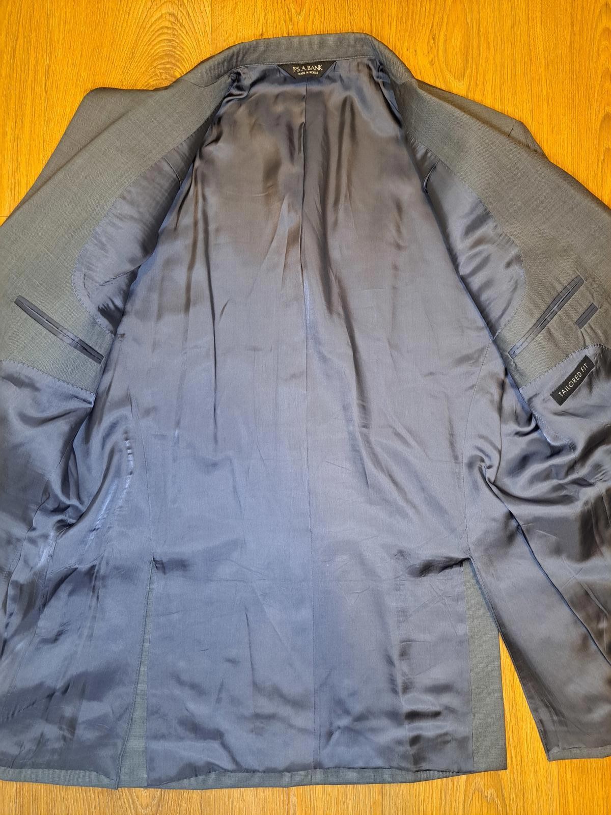 Jos A Bank Sport Coat Mens 43L Gray Wool Double Vented