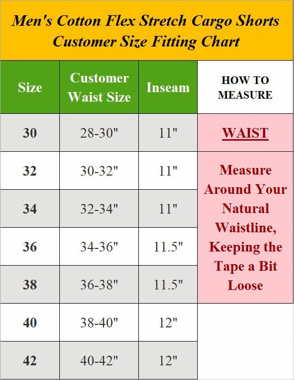Mens Cotton Belted Cargo Shorts Vintage Distressed Lounge Hiking Sizes 30-48 NEW