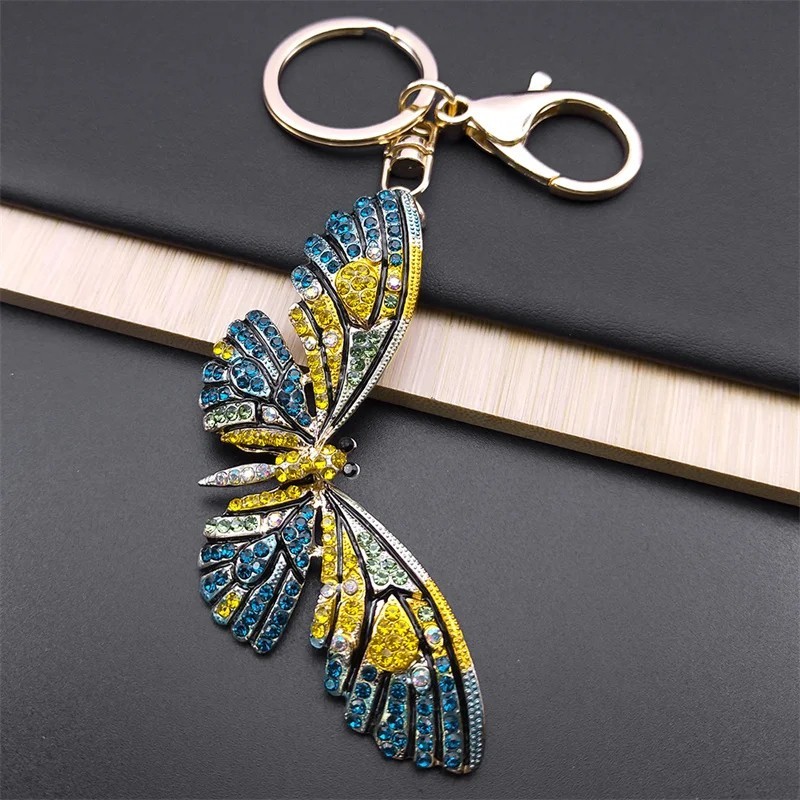 Colorful Crystal Bear Keychain Rhinestone Bag Charm Cute Key Ring Accessory US