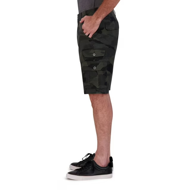 Iron Co Men’s Stretch Multi Pocket Cargo Short Size 36 Jungle Camo