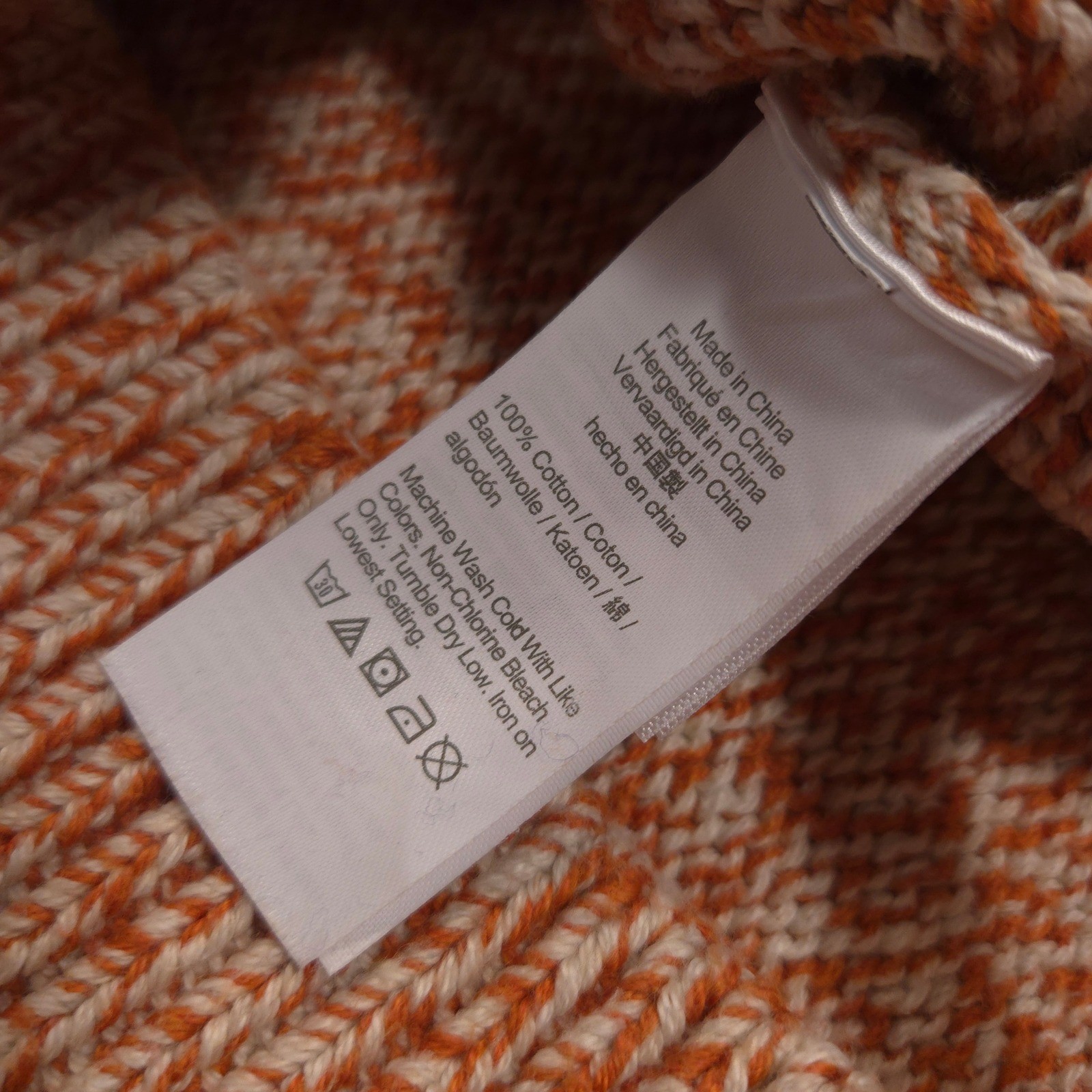 J Crew Marled Cotton Crewneck Sweater Mens M Orange Fisherman Heavyweight Preppy