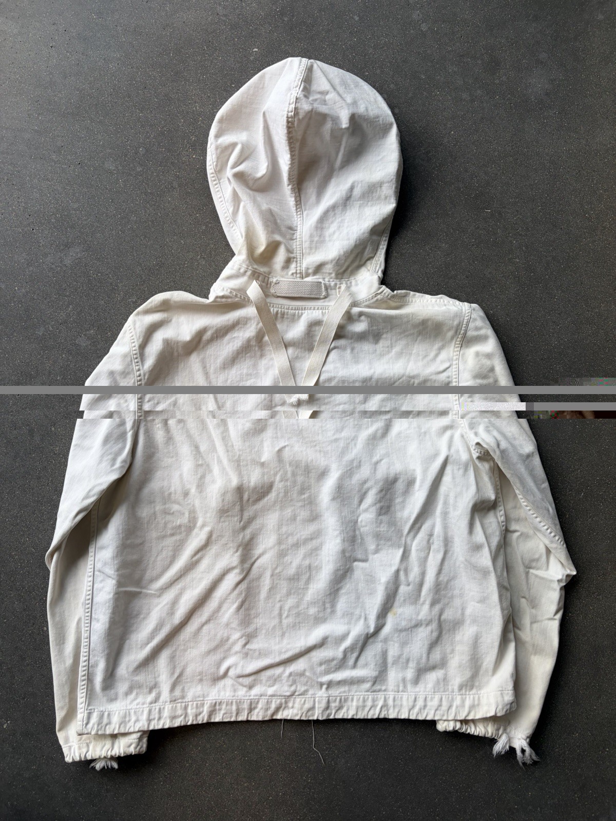 1940s WWII USN US Navy Salvage White Gunner Smock Anorak Jacket