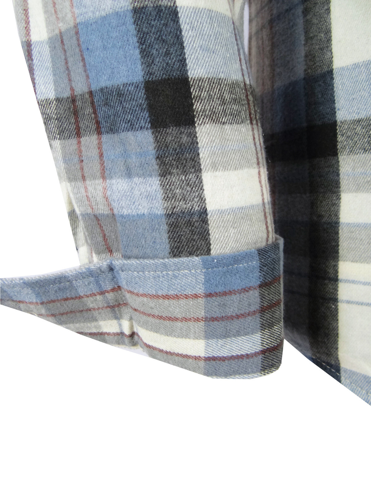 Plaid Flannel Men Shirt Very Soft Burnside Two Button Up Flap Pockets Slim Fit