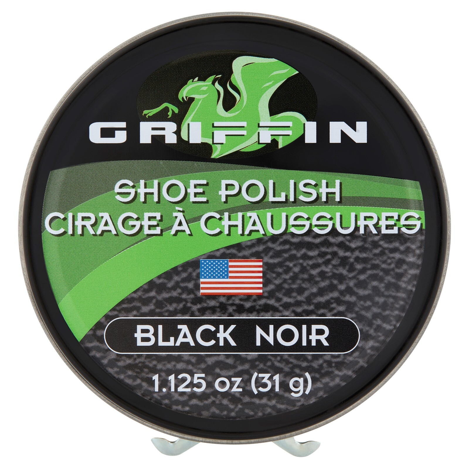 Griffin Black Leather Shoe Polish Water-Resistant Boot & Dress Shoe Wax 1.125 Oz