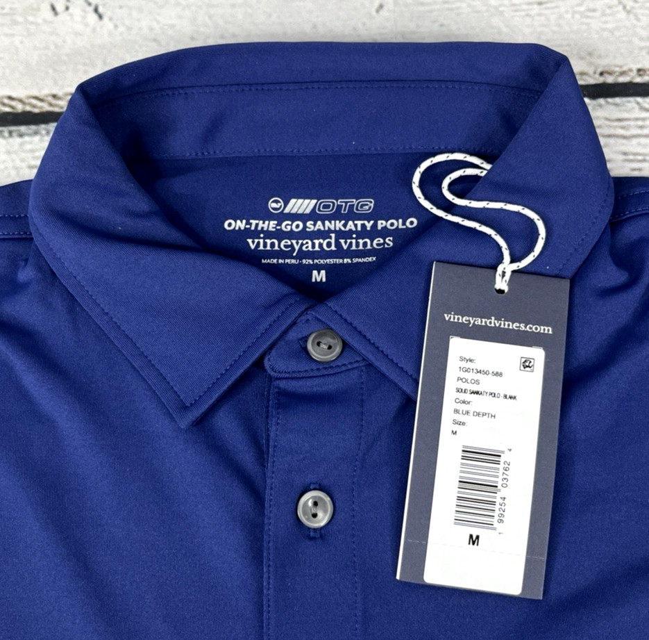 Vineyard Vines Men’s On The Go Sankaty Polo Blue Depth Size Medium (M) -NEW