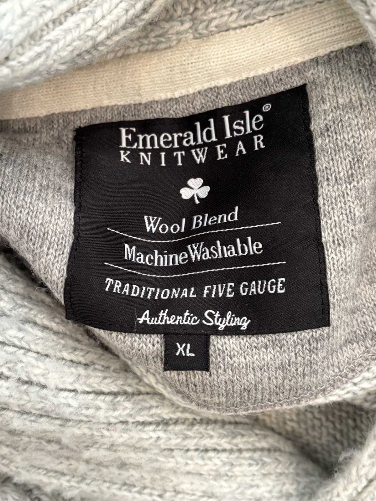 Emerald Isle Knitwear Mens L/XL Fisherman Sweater Killarney Pullover Wool Blend