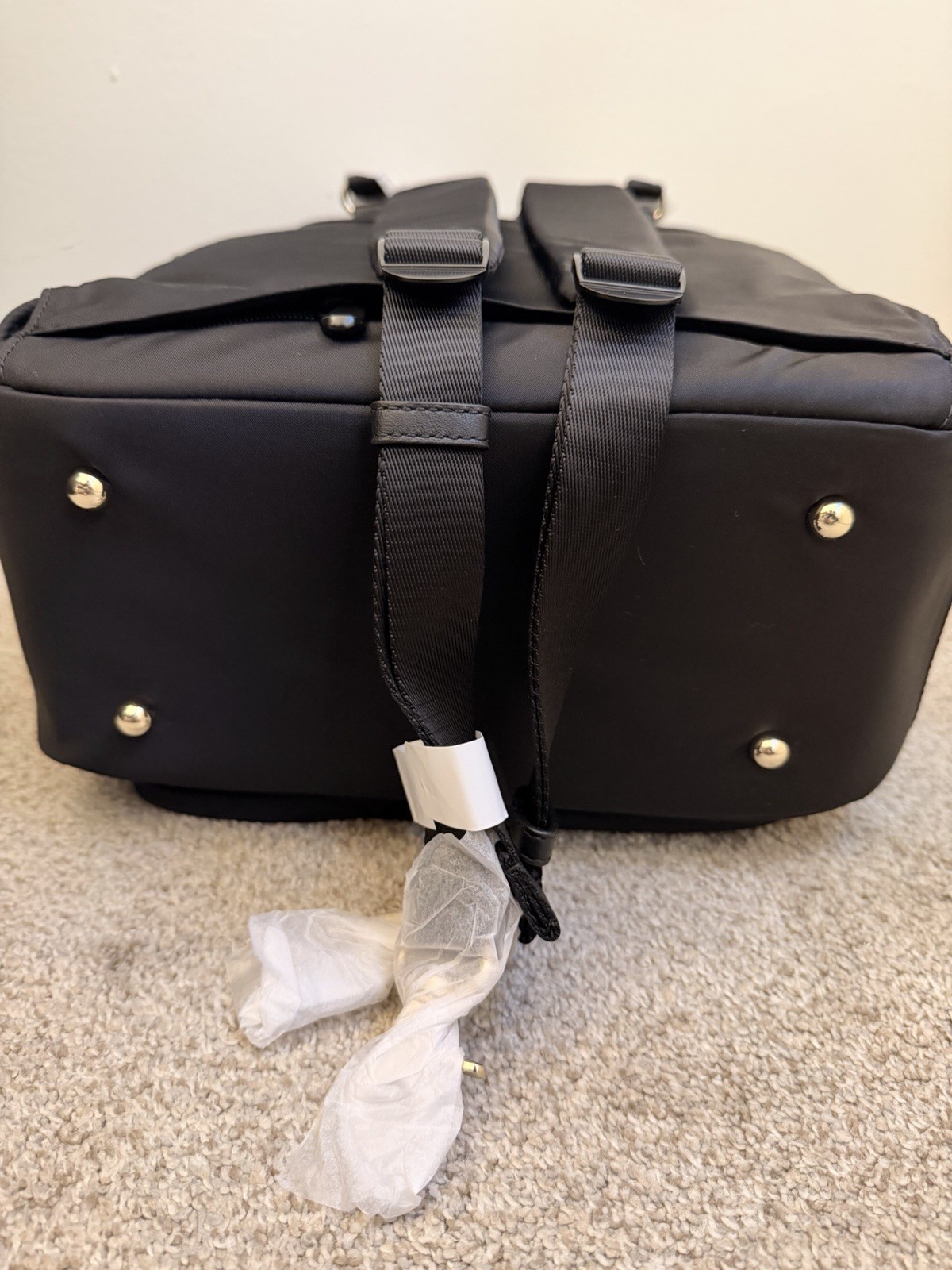 Lo & Sons Rowledge 2 Nylon Backpack – Black / Gold / Camel – New 🎒✨