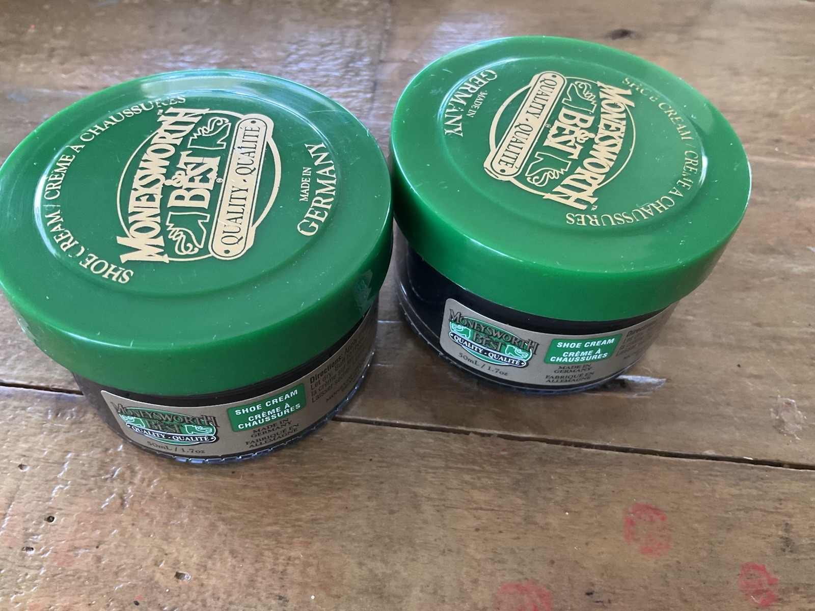 2 Jars Moneysworth Best Boot & Shoe Cream Polish 50ml 1.7oz (BLACK)