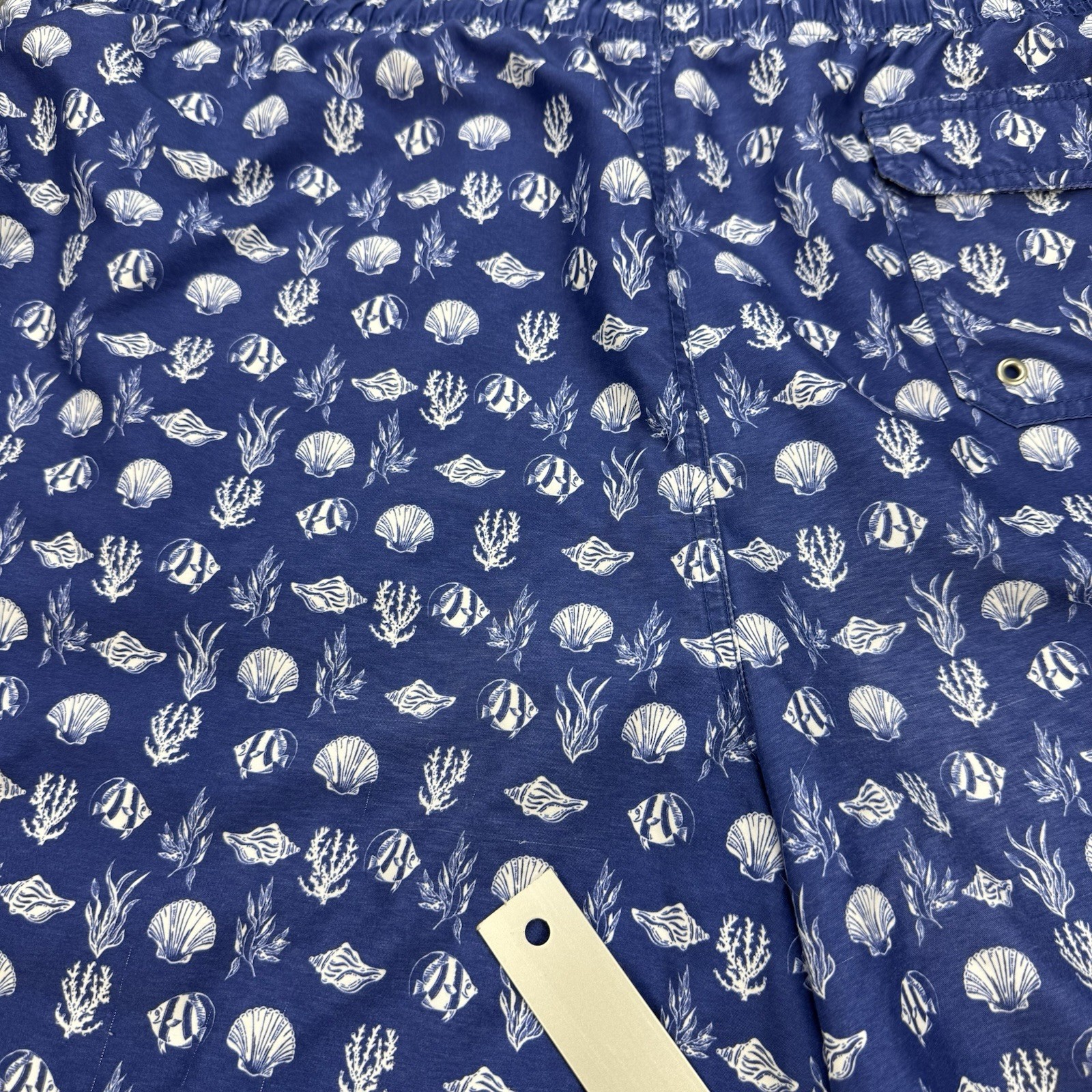 Newport Blue Men’s Swim Trunks 2XL Blue Fish Coral Print Mesh Lined Shorts