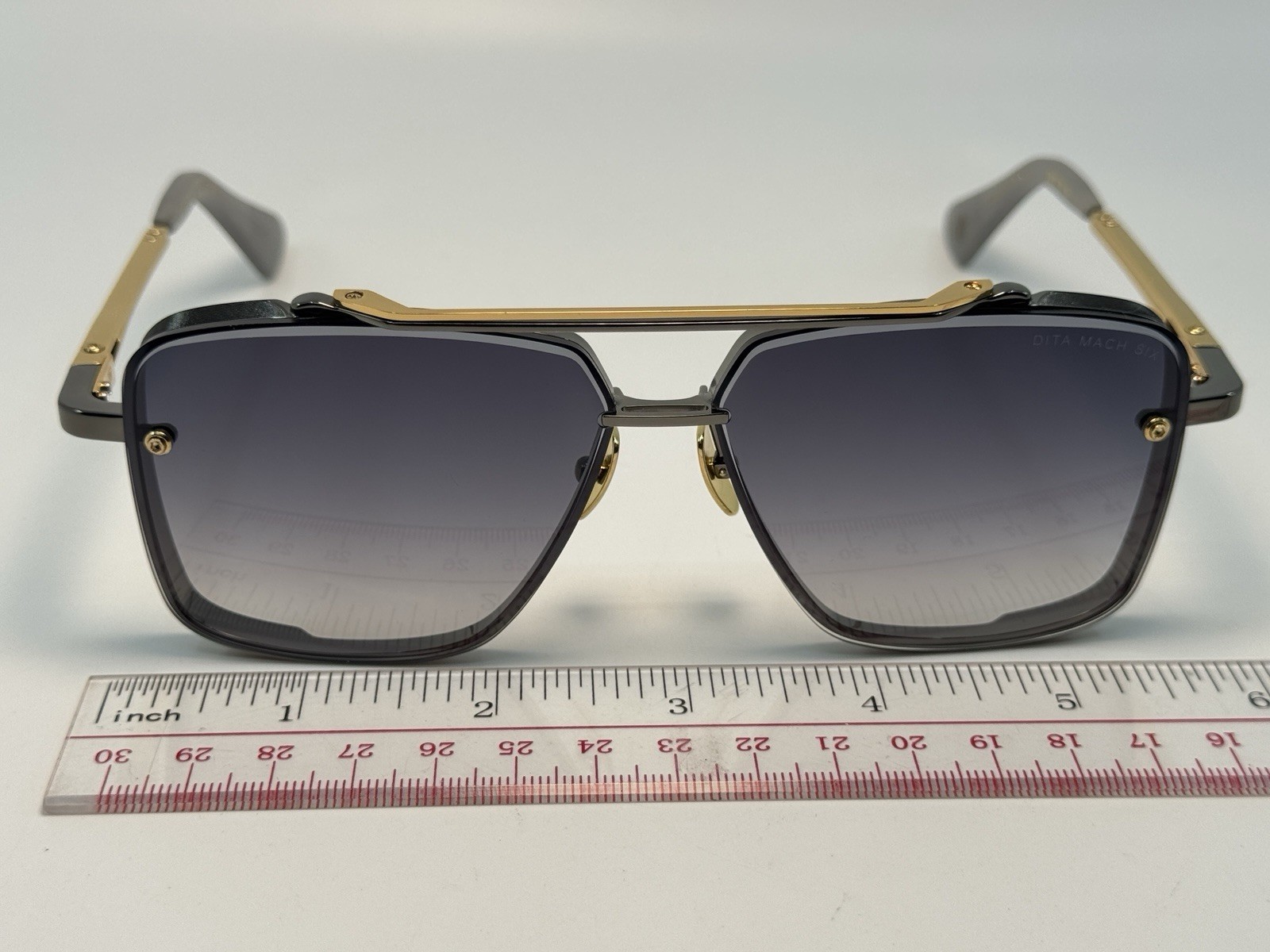 Dita Mach Six DTS121-62 Titanium Gold Frame with Grey Gradient Lens Sunglasses