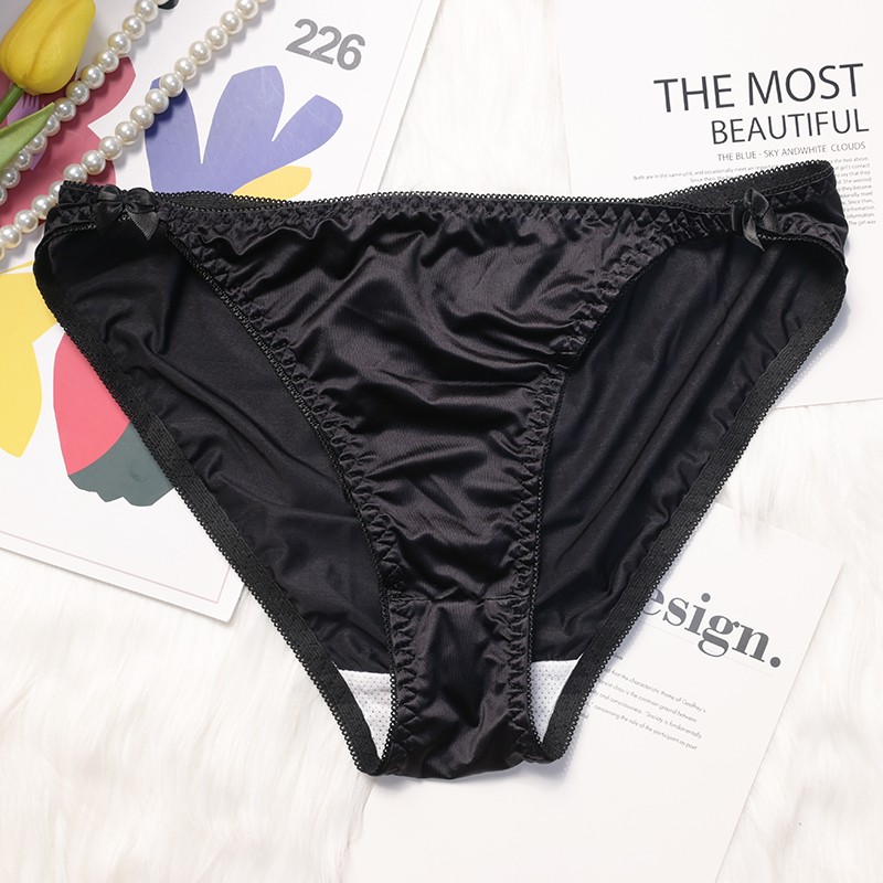 6PCS/LOT Ladies Womens Sexy Panties Satin Underwear Brief French Lingerie Bikini
