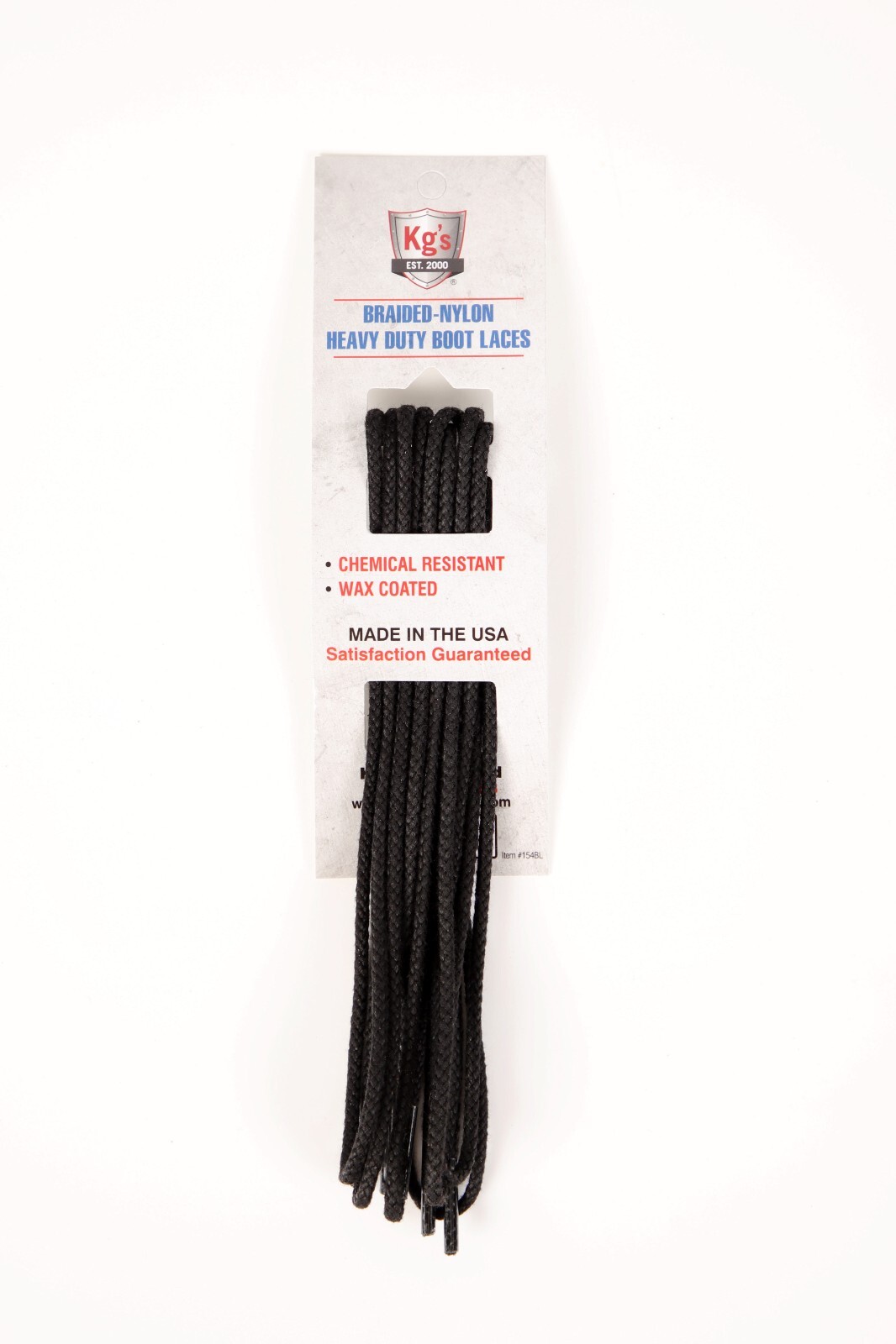Kg’s 54″ Heavy Duty Nylon Laces Black (2 Pairs)
