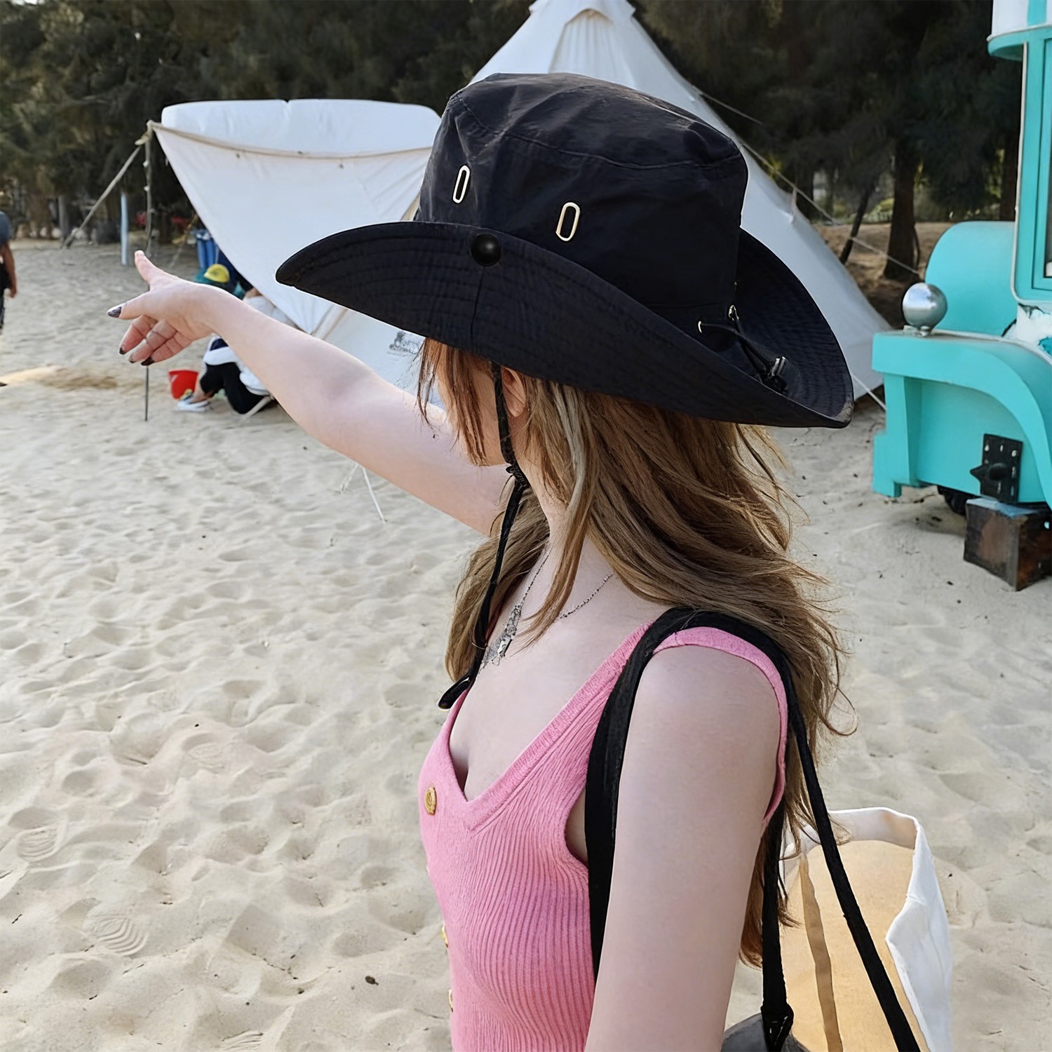 Wide Brim UV Protection Sun Hat – Ice Silk Bucket Cap For Hiking Camping Fishing