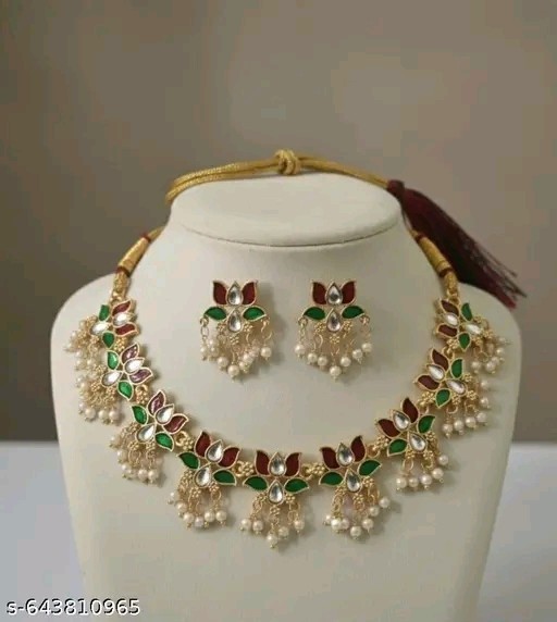 Indian Bollywood Gold Plated Kundan Choker Bridal Necklace Earrings Jewelry Set