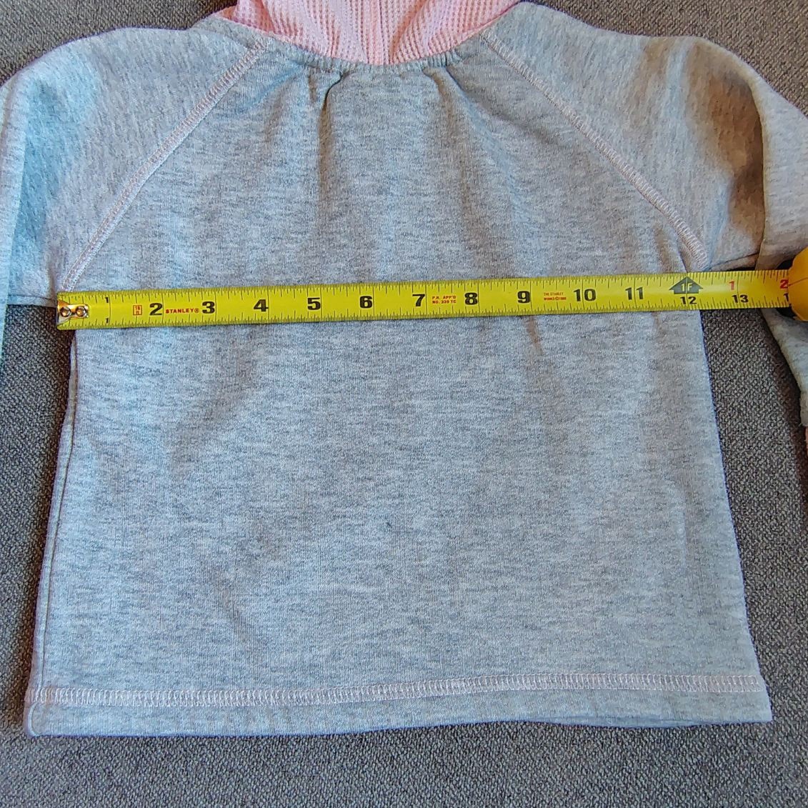 Y2K Madagascar Gloria Hippo Hoodie Toddler Girls 4T Waffle Hood Cuffs Gray Pink