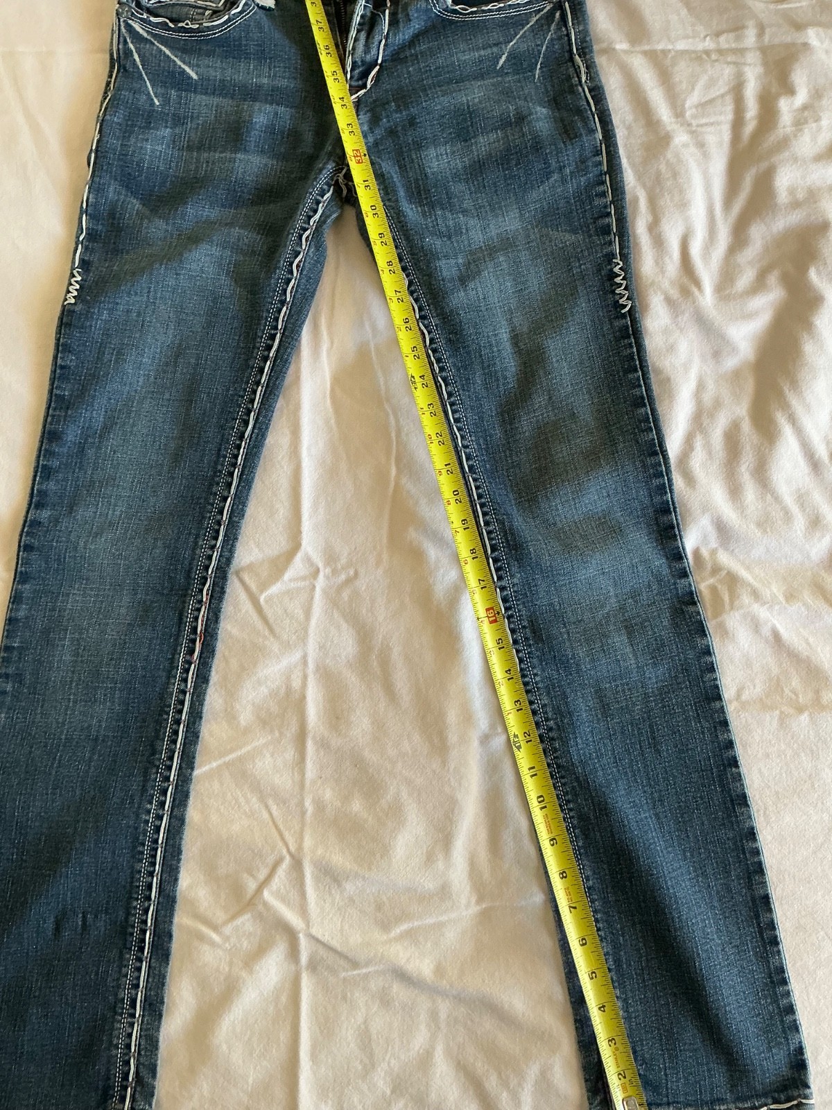 Women’s Laguna Beach Jeans MD2021P Boot Cut Embroidered Thick Stitch 29×32