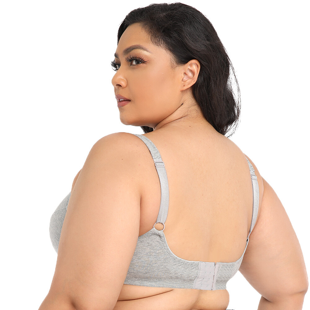 Women’s Underwire Plus Size Full Cup Cotton Non Padded Comfort Bra 34-54 BCDEFG