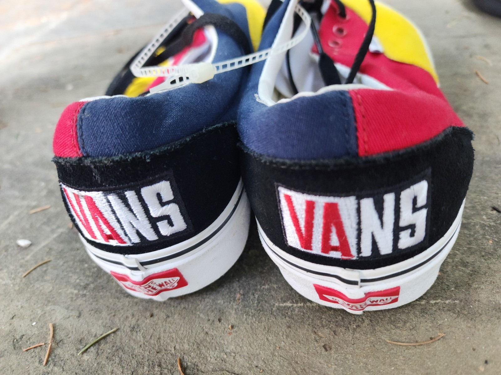 Vans Mans Multi Color Block Red,yellow,blue Suede And Canvas Sneakers Sz 11.5