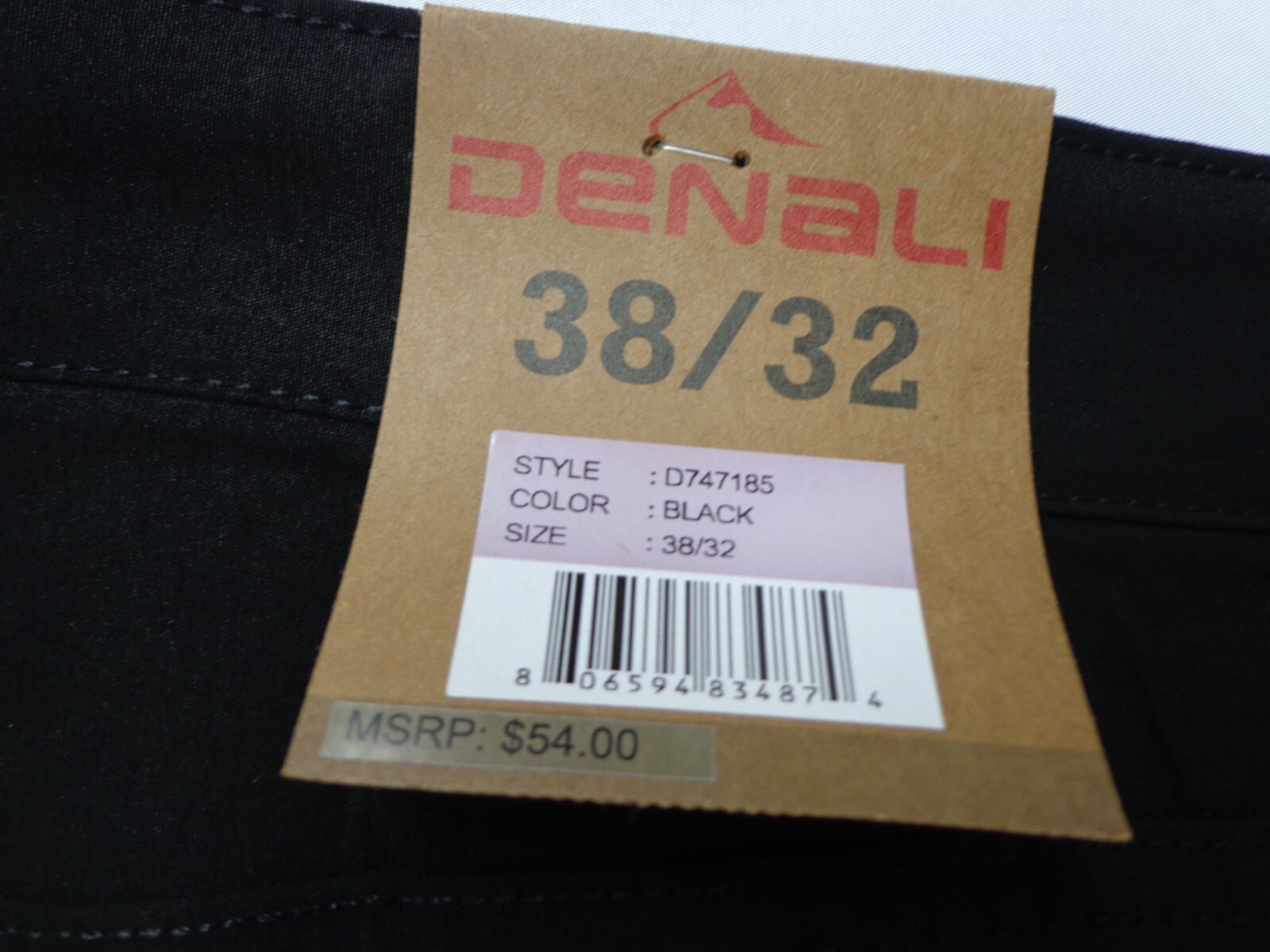 DENALI Black Tech Fabric Stretch Pants NWT 38/32 MSRP $54