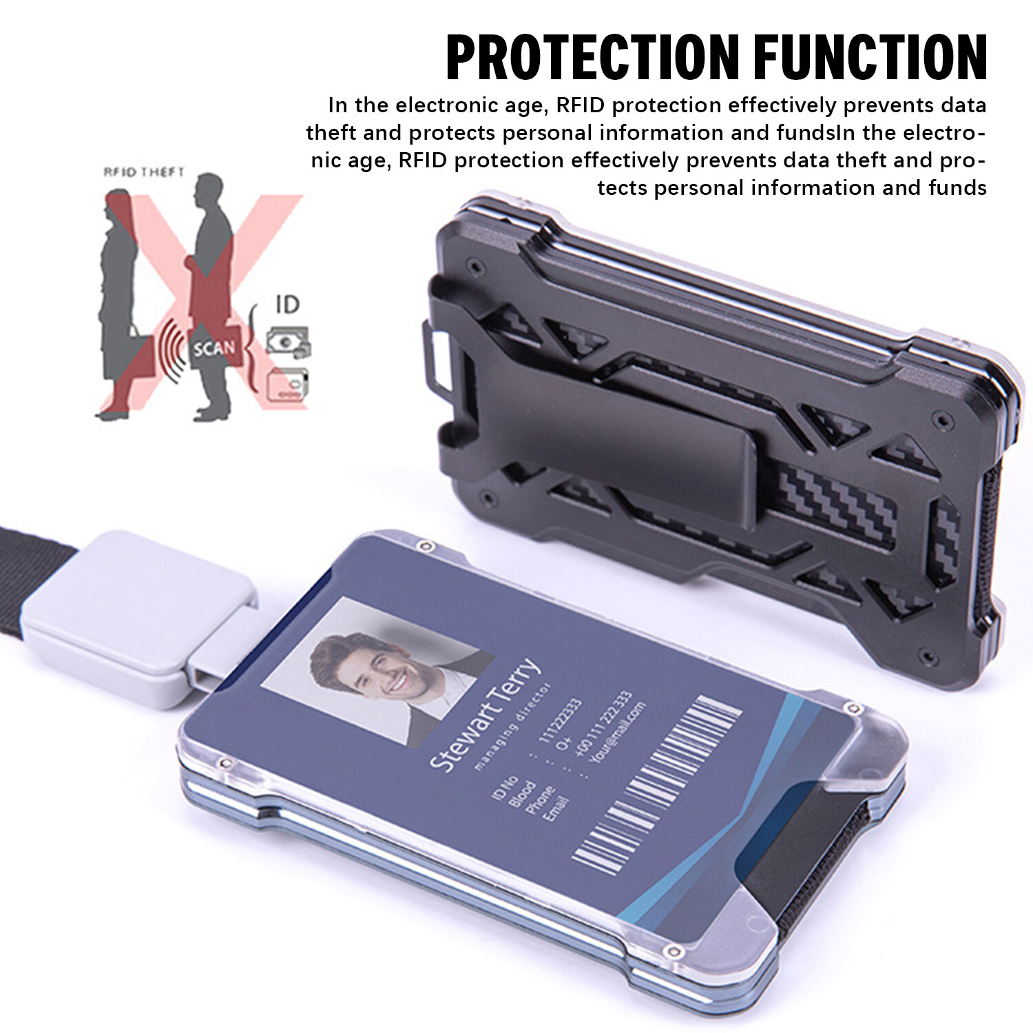 Men’s Aluminum RFID Blocking Money Clip Slim Credit ID Card Holder Metal Wallet