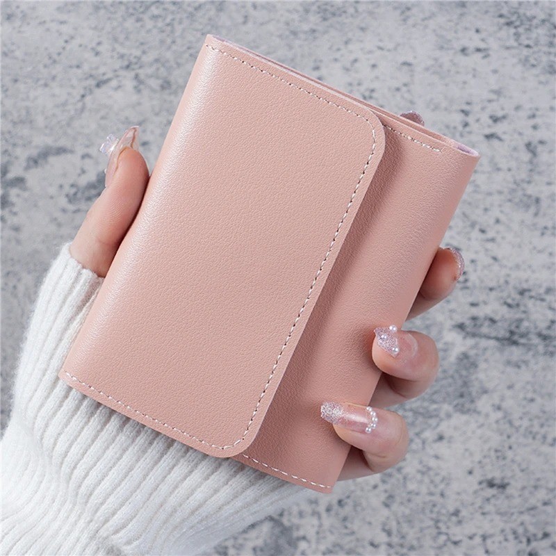 Cute Women’s Small PU Leather Wallet Credit Card Holder Coin Purse Hasp Closure