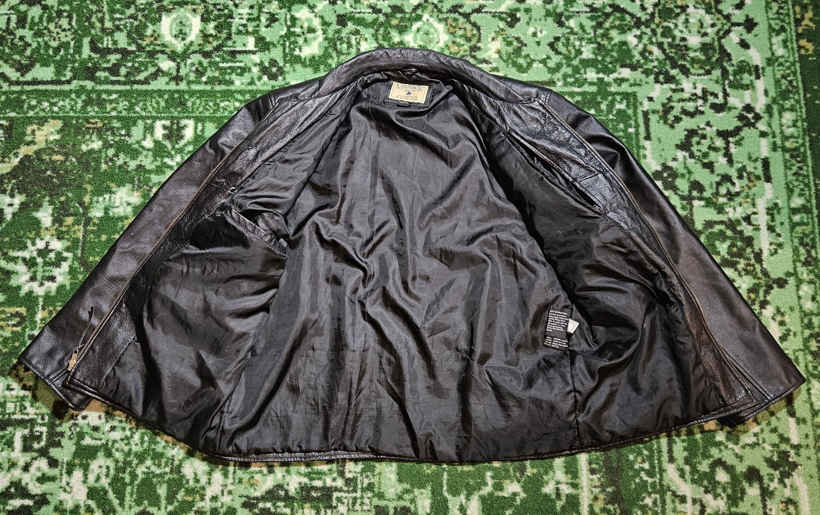 VTG Leather Aviator Jacket Spurs Basketball Medium Bomber Pilot Maverick Biker