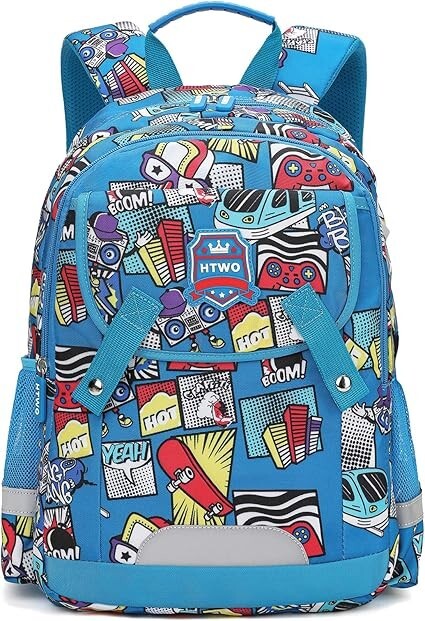Kids Backpack for Boys Colorful Cute and Durable Elementary school backpack Blue