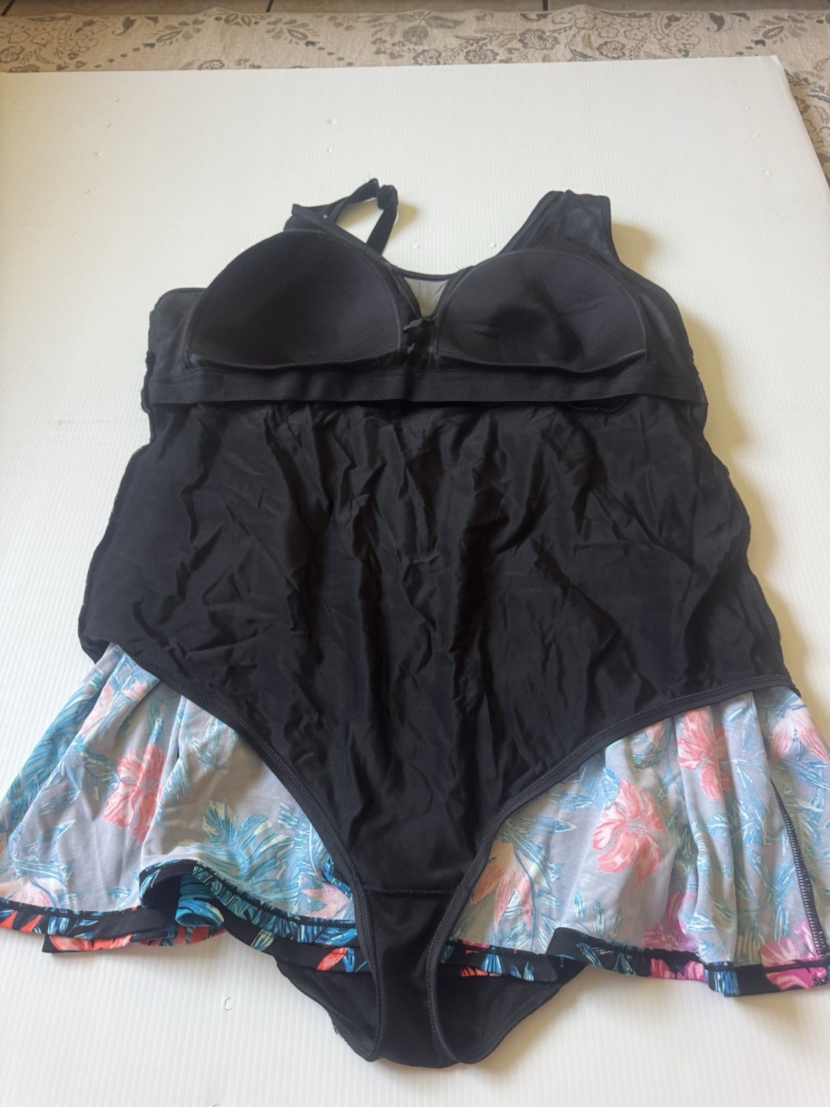 Women’s Plus Size Swim Dress One Piece Swimsuit Floral Tropical Size Unknown